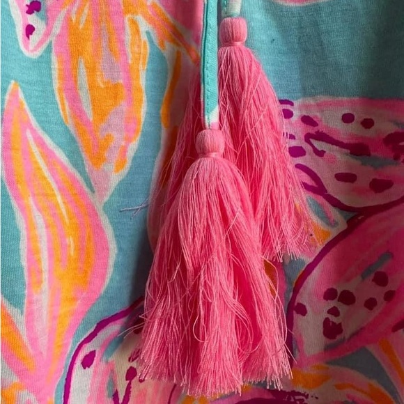 Lilly Pulitzer Margot Dress EUC size XL Surf Blue Bonita Blooms. Super Preppy! - Picture 4 of 4